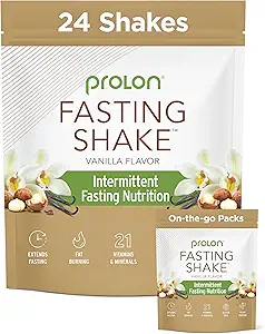 Prolon Intermittent Fasting Drink Mix | Shake for Intermittent Fasting | Vitamins, Fiber, Plant-Based Protein | Keto, Vegan, Gluten Free, Dairy Free | Vanilla, 2x12 ct Bags (Total 24 Servings)