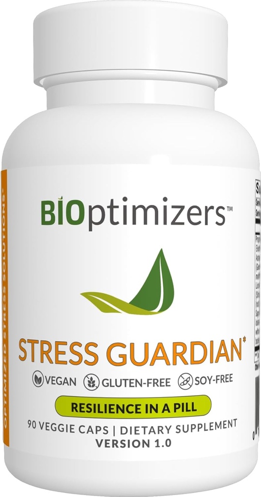 BIOptimizers Stress Guardian - Stress Relief Capsule - Rest Support Management - 90 Kapsler