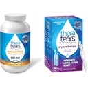 TheraTears 1200mg Omega 3 supplement til øje ernæring, Organic Flaxseed Triglycerid Fish Oil & Tør Øje terapi Smøremiddel øjendråber til tørre øjne, Konserveringsfri øjendråber
