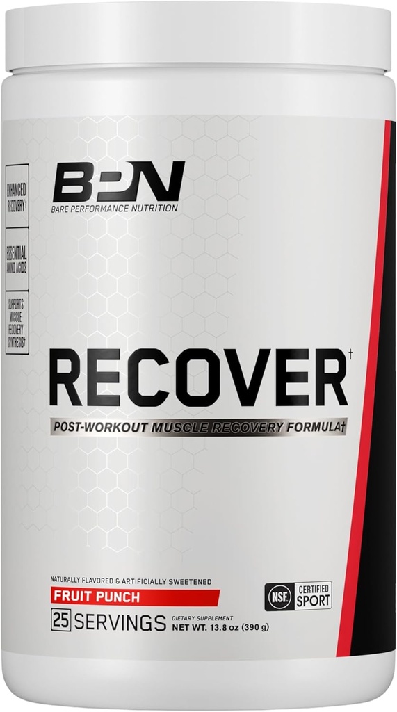 BAE YDEEVNE NUTRITION BPN Recover Post Measurement Enhanced Muscle Recovery Drink Mix - Væsentlige Aminosyrer med Amino9 ®, CherryPURE ® Tart Cherry & Carnitin, 25 Servering, Frugt Punch