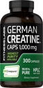 Fitness Labs German Creatinine Monohydrat Mex124; 1000mg Mex124; 300 Kapsler Mex124; Supplement for kvinder og mænd Mex124; Non- GMO, Gluten Free