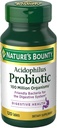 Nature 's Bounty Lactobacillus Acidophilus Probiotic Supplement - Daglig Probiotisk for kvinder / mænd fordøjelsessygdomme, 100 Millioner Organismer, Vegetar, 1 Servering per dag, 120 tabletter