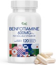 VHC vitamin B1 Benfotiamin 600mg Supplerende - 5X tid Fat- Opløselig Thiamin Vitamin B1- Max Boost Biotilgængelig Thiamin B1 Levels- 120 Veggie kapsler, Non- GMO, Soy Free- Made in USA