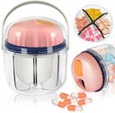 Portable Pill Box, GloDeals Weekly Pill Organizer 7-Day Travel Medicine Organizer BPA Gratis Fugt Bevis Portable Medicine Container for Vitaminer, Fiskeolier, Kosttilskud (Pink-)