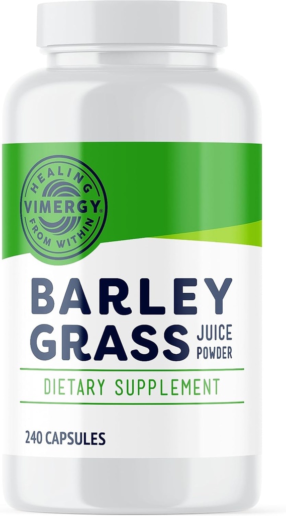 Vimergy Barley Grass Juice Capsules - Clean Superfood-Packed Capsule - Promoes Cardiovaskulær Health * - Non-GMO, Vegan & Gluten- Free - 240 caps