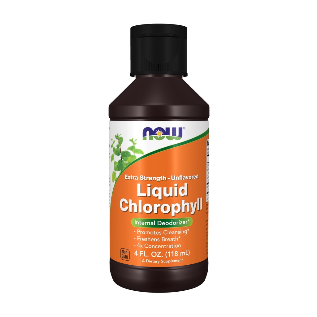 Now Supplements, Ekstra Styrke Flydende Chlorophyll, Unflavored, Intern Deodorizer *, Promoes Clean