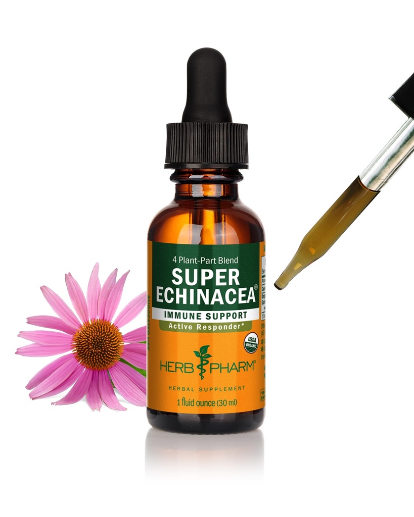 Herb Pharm Certified Organic Super Echinacea Liquid Extract for Active Immunsystem Support - 1 Ounce (DSUPER01)