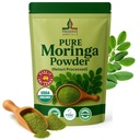 Pure Moringa Powder Retort Forarbejdede Oleifera Moringa Leaf Powder Budd124; Gluten- Free og Vegan Budd124; Perfekt til Smothies, Drinks, Tea & Receips. Pure Super Green Food, 113g.