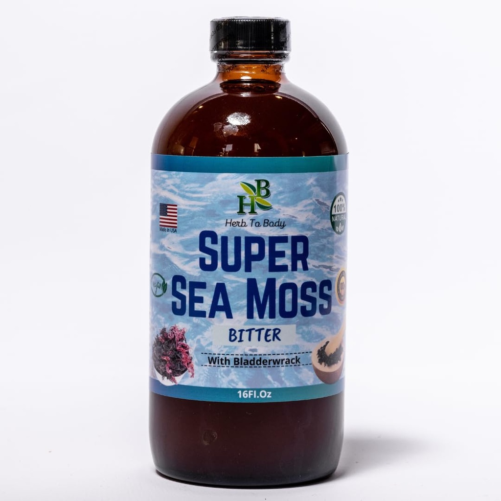 Herb til Body Super Sea Moss Bitter med Bladderwrack - 16oz