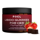 FOCL kvindelige Libido Booster for kvinder - Boost Desire, Arusal, Energi, Hjælper fremme Hormone Balance - Horny Geat Weed, Bukkehorn & grøn te (30 gummies Strawberry Cream)