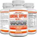 Adrenal Support og Cortisol Manager - 90 kapsler, Adrenal Health Supplement med Ashwagandha, Licorice Root, Rhodiola Rosea, Ginseng, Holy Basil for binyrebark Træthed for kvinder og mænd