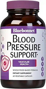 Bluebonnet Nutrition Blood Pressure Support, Vaskulære Sundhed *, Non- GMO, Vegan, Gluten- Free, Soy- Free, Dairy- Free- 60 Vegetabilske kapsler, 30 Servere