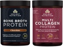 Ancient Nutrition Multi Collagen Protein Powder, Unflavored, 45 Servere + Bone Broth Protein Powder, Chokolade, 20 Servere