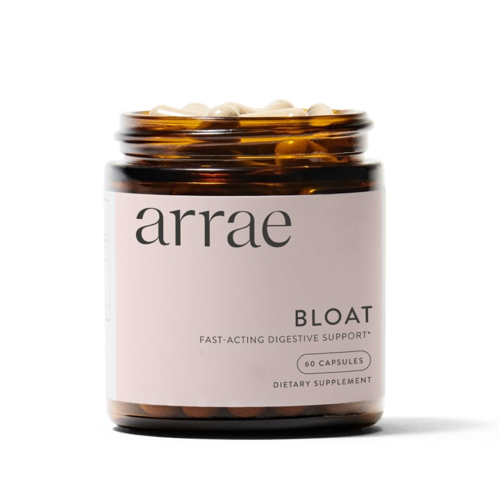 Arrae Fast- Actioning Bloating Relief fordøjelsesfremmende enzymer, Alle naturlige bloat, Gas & fordøjelsesbesvær Relief kapsler, 60 Greve