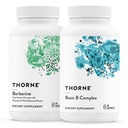 THORNE - Basic B Complex (60 kapsler) & Berberine (60 kapsler) Bundle - Understøtter hjerte sundhed, immunsystem funktion & hjerne sundhed - Gluten Free, Dairy Free