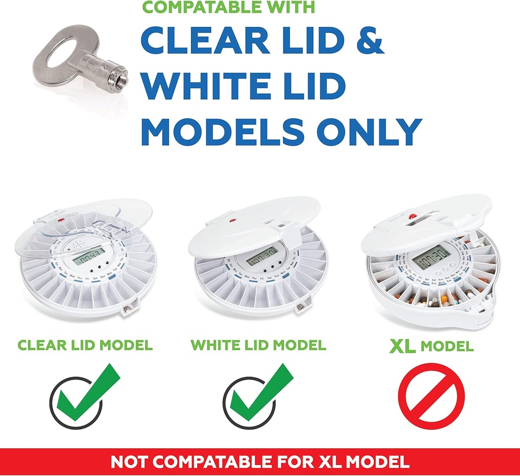 Udskiftningsnøgle til automatisk piledispenser, Elektronisk Medicinsk Organizer med lys & alarmpåmindelser (for med- E- Lert KUN)