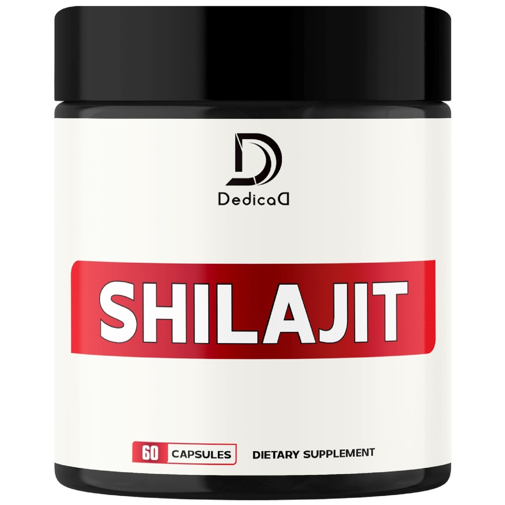 1000Mg Shilajit Pure Himalayan Organic Capsules - Indeholder Natural Fulvic, Humanic Acid & 85 Andre - Shilajit Supplement for Body Balance, Heart Health, Brain & Immunsystem Support - 60 Counts