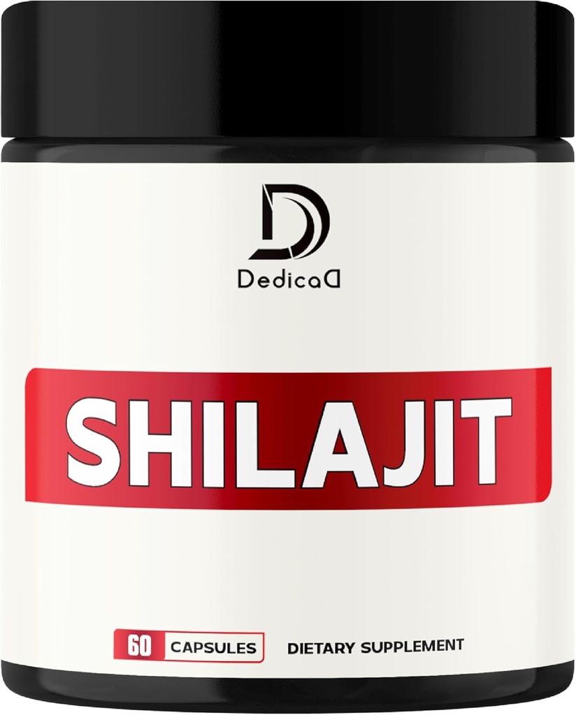 1000Mg Shilajit Pure Himalayan Organic Capsules - Indeholder Natural Fulvic, Humanic Acid & 85 Andre - Shilajit Supplement for Body Balance, Heart Health, Brain & Immunsystem Support - 60 Counts