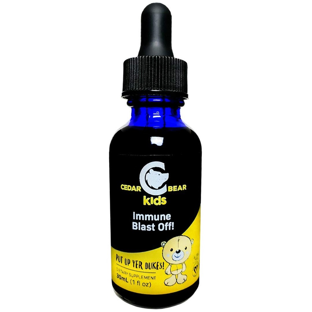 Cedar Bear immunblast Off! for børn en flydende urte supplement, der understøtter og aktiverer immunsystemets respons gennem hele kroppen, specifikt i luftvejene system 1 FL Oz