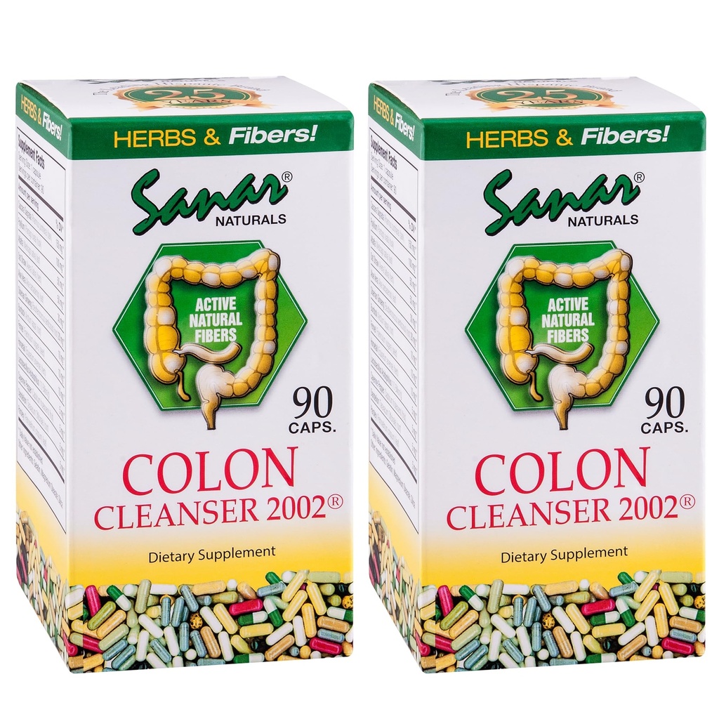 Sanar Naturals Colon Cleanser, 90 Kapsler (2 Pack) - Kostfibre, Herbal og Probiotika Blend, fordøjelsesstøtte, Colon Cleanse supplement til kvinder og mænd
