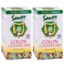 Sanar Naturals Colon Cleanser, 90 Kapsler (2 Pack) - Kostfibre, Herbal og Probiotika Blend, fordøjelsesstøtte, Colon Cleanse supplement til kvinder og mænd