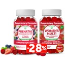 Lunakai prenatal Vitamin og kvinders Multivitamin Gummies Bundle - Graviditet Multivitamin Gummy med jern & folsyre - med 100% daglig værdi af 16 essentielle vitaminer og mineraler - 30 dages forsyning