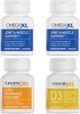 OmegaXL immunsupportbundle - (2) 60 greve + turmericXL + VitaminXL D3 - til støtte for optimal immunsundhed (pakning med 4)