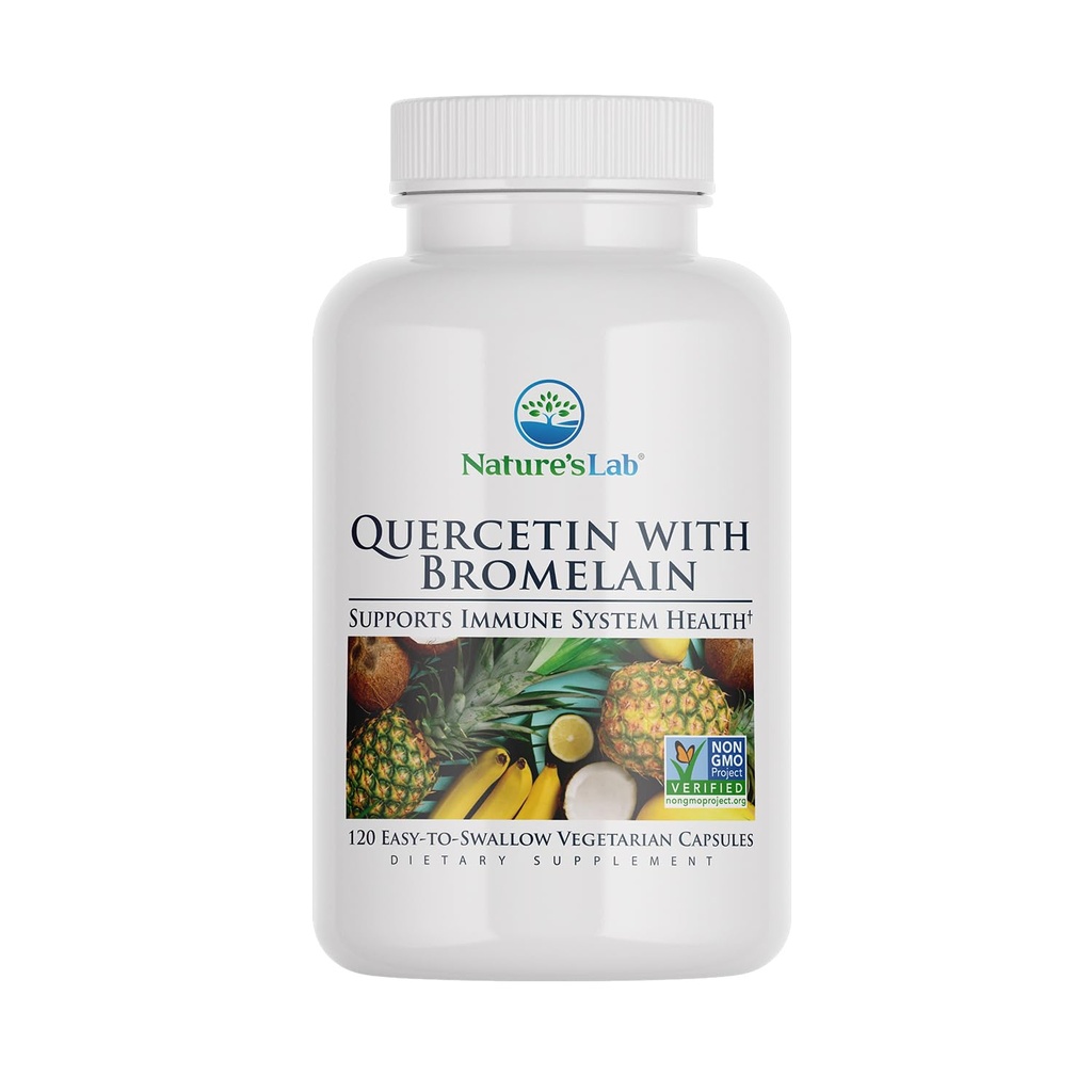 Nature 's Lab Quercetin Bromelain - Non GMO, Gluten Free - 120 kapsler