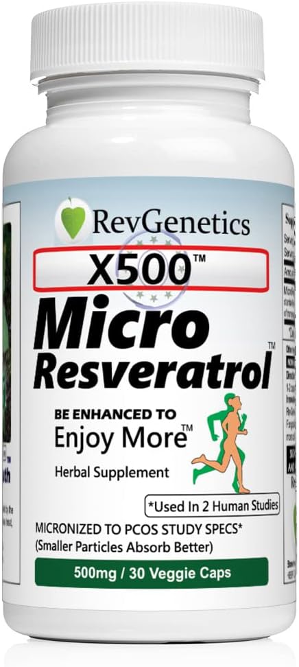X500: Pure Resveratrol 500mg - Pure Trans- Resveratrol - 30 Vegetariske kapsler - 500 mg pr. kapsel
