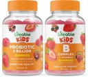 Livbare Probiotika 5 Millioner Børn + B Complex Kids, Gummies Bundle - Great Tasting, Vitamin Supplement, Gluten Free, GMO fri, Chewable Gummy