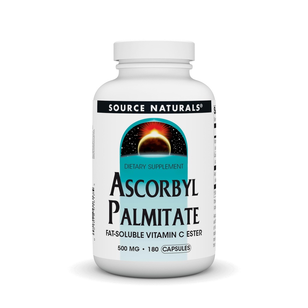 Source Naturals Ascorbyl Palmitat 500 mg Fati- Opløseligt C-vitamin Ester tillæg - 180 kapsler