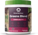 Amazing Grass Green Blend Superfood til immunforsvar: Super Green Powder Smoothie Mix med Organic Spirulina, Chlorella, Beet Root Powder, fordøjelsesfremmende enzymer & probiotika, Elderberry, 30 Servere