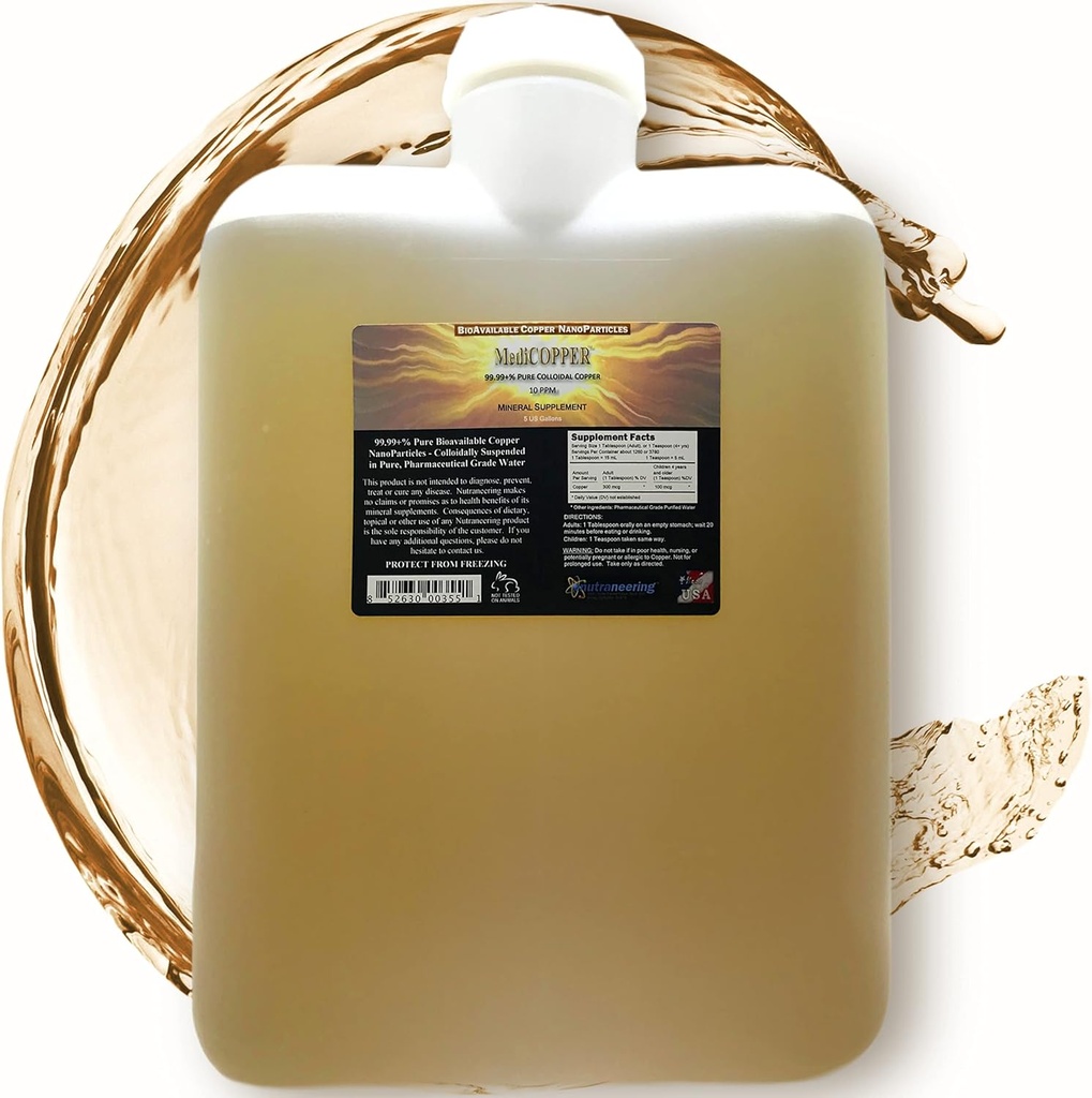 MediCOPPER Sand kolloid kobber kost supplement - 5 US Galloner i Opaque BPA- fri plast Carboy