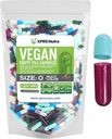 XPRS Nutra Størrelse 0 Tomme kapsler - 100 Grev Tomme Veganske kapsler - Vegetariske piller - DIY vegetabilsk kapsel Filling- Veggie Pill Caps for Do- It- Yourself Kosttilskud (Multi Color)