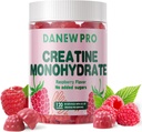 Creatin monohydrat Gummies for mænd & Women- 5g Creatin monohydrat per servering - Sukker fri, Vegan, Raspberry Flavor, 120 Tæl