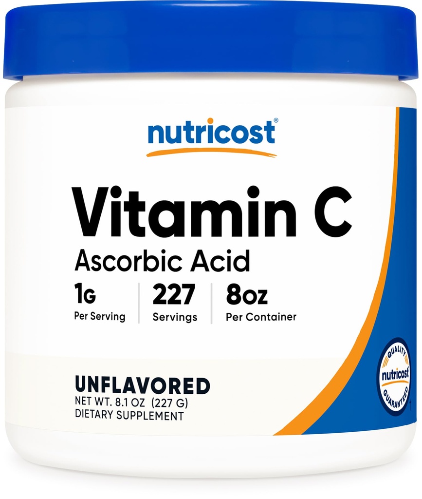 Nutricost Ascorbinsyre Pulver (C-vitamin) 0, 5 LBS (8 Ounce)