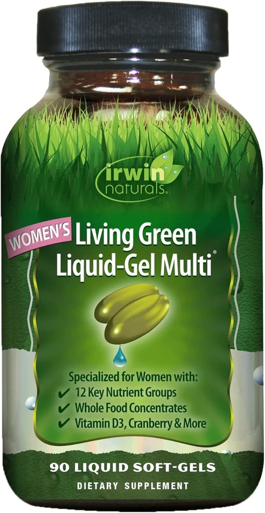 Irwin Naturals Living Green Liquid- Gel Multi for kvinder - 90 Flydende Soft- Gels