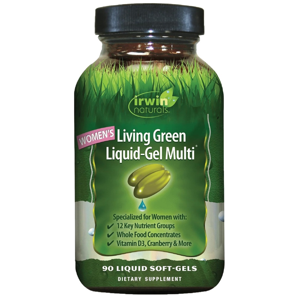 Irwin Naturals Living Green Liquid- Gel Multi for kvinder - 90 Flydende Soft- Gels