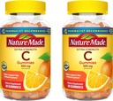 Nature Made Extra Strength Dosering C 500 mg per servering, Kosttilskud til immunforsvar, 60 Gummies, 30 dages forsyning (pakke med 2)