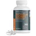 Bronson Magnesium Glycinat 200mg High Absorption Chelated Buffered Gentle On the Mave Non- GMO, 360 Vegetariske Kapsler