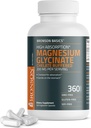 Bronson Magnesium Glycinat 200mg High Absorption Chelated Buffered Gentle On the Mave Non- GMO, 360 Vegetariske Kapsler