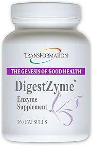 TRANSFORMERING GENESIS AF GOD SUNDHED Enzymer for børn - Natural DigestZyme Supplement Formel for Ovial Health, Nutrient Absorption, Support fordøjelse under graviditet og amning, 360 kapsler