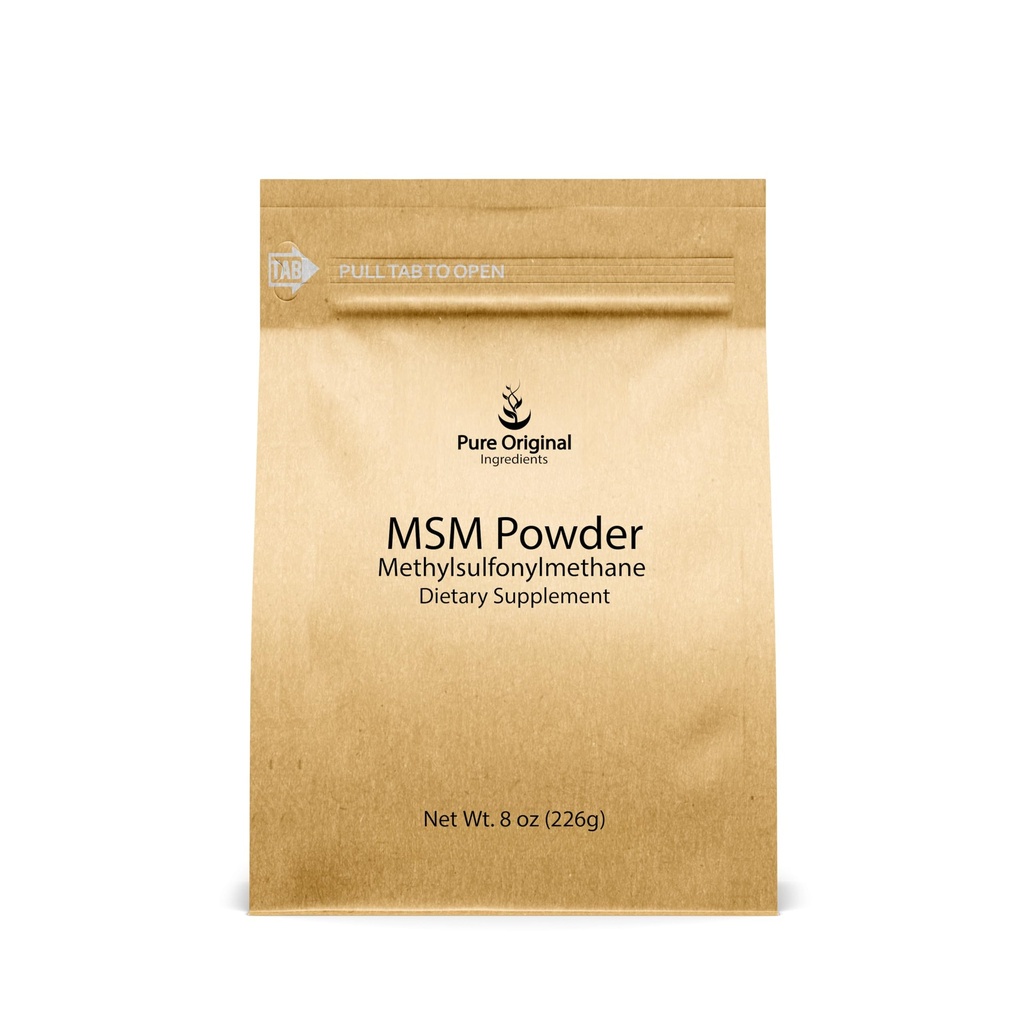 PURE ORIGINALSKE INGREDIENSER Methylsulfonylmethan (8 oz) MSM, naturlig svovl, kosttilskud