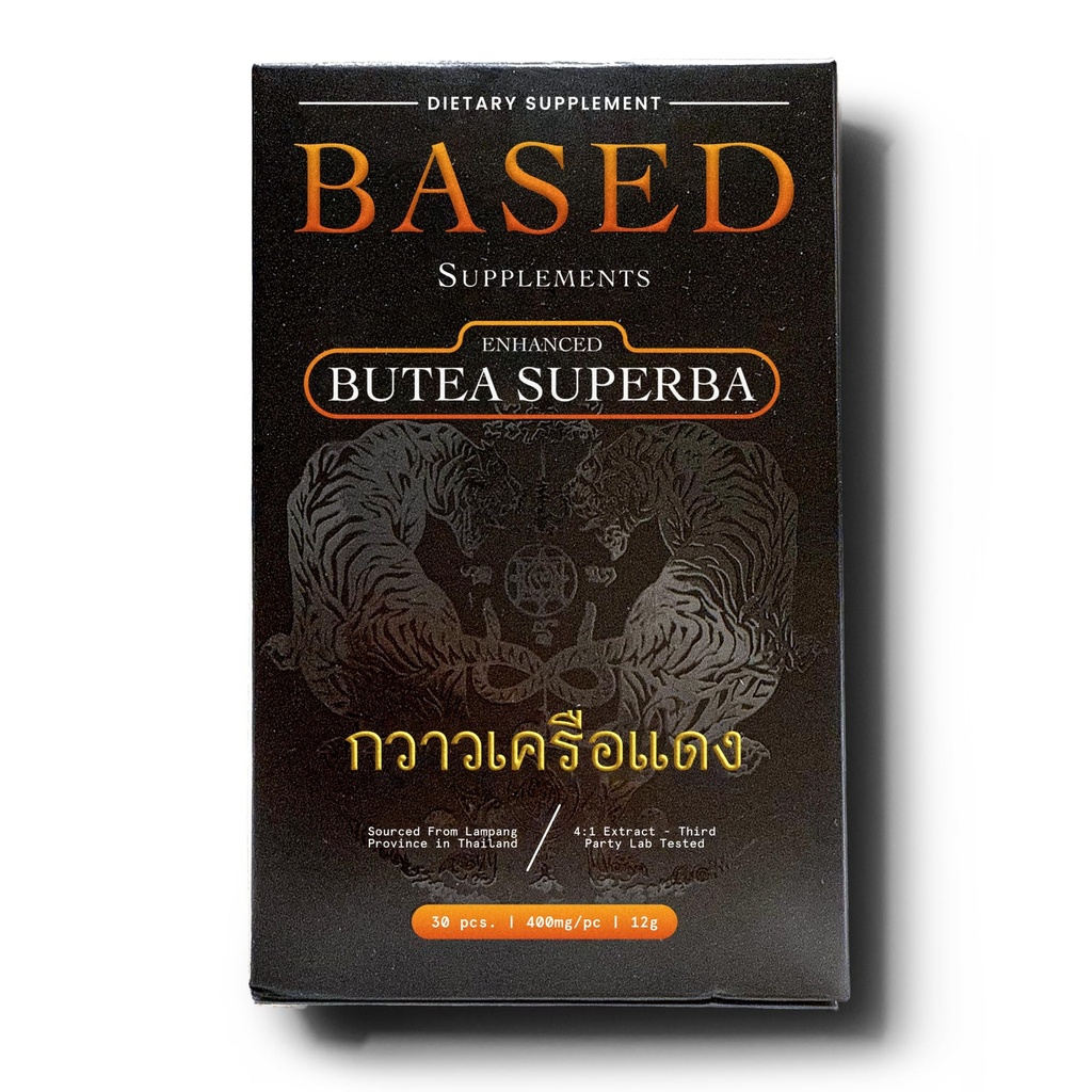 Based Supplements Butea Superba Extract - Traditional Thai Herb for Mænds Vitality, Focus & Energy - Premium Root Powder med naturlige flavonoider