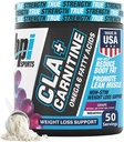 BPI Sports CLA + Carnitin - CLA L Carnitin & Linolsyre - L Carnitin supplement til vægttab, Metabolisme & Lean Muscle - Koffein Free - Grape - 50 Servering - 12.34 oz