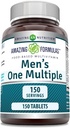 Amazing Formulas Men's One Multivitamin Supplement | Food Based | 150 Tablets | Perfect Blend of Vitamins, Minerals & Probiotics | Non-GMO | Gluten-Free | Made in USA