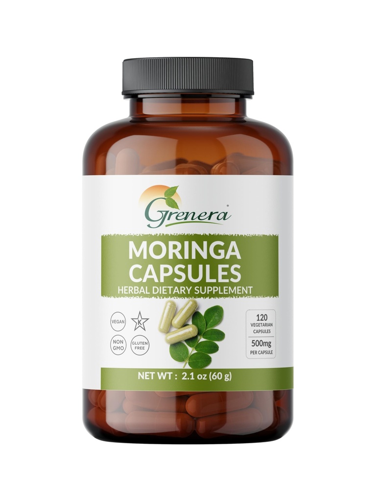 Organic Moringa Capsules - 120 Greve # 124; Pure Moringa Oleifera Leaf Powder Pills # 124; Natural Superfood Supplement # 124; Herbal Energy & Antioxidant Support # 124; Vegan, Non- GMO, Single Origin Malunggay