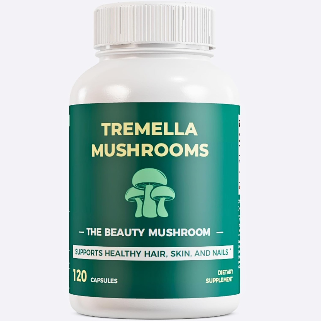Tremella Mushroom Extract Capsules 1000mg | Snow Mushroom (Tremella fuciformis) Supplement for Skin, Hair, Nails, Healthy Joints, Brain Health, Immunity | 120 Vegan Capsules, Non-GMO