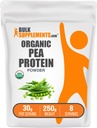 Bulkadditions.com Organic Pea Protein Powder - Plant Based & Vegan Protein Powder - Unflavored & Gluten Free, 30g per Serving, 250g (8,8 oz) (pakning med 1)